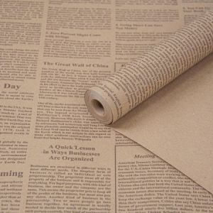 А Бумага крафт с рисунком «Газета деловая» Коричневый 400гр