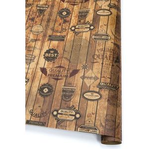 Бумага крафт 100*70см Деревянный винтаж 10 листов