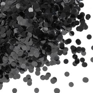 Конфетти фольга Круг, Черный, Металлик, 1 см, 50 г.