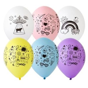 BB Шар (14"/36 см) Doodle Шелкография 25шт BELBAL