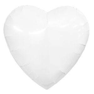 Аг 36"/91 см, Сердце, Белый, 1 шт.