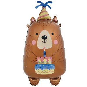 К 30"/76 см, Мишка с тортом, 1 шт.