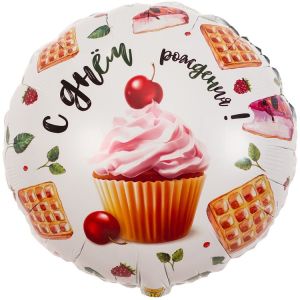 К 18" РУС ДР Капкейк с вишенкой