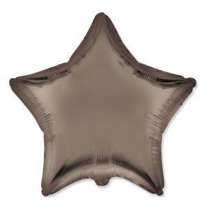 F 18"/46 см, Звезда, Сатин, Шоколад, 1 шт.