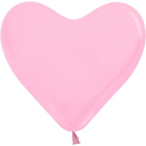 S 12''/30 см, Сердце, Пастель Розовый (009), 12 шт.