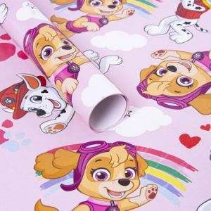 Бумага упаковочная Щенячий патруль Розовая 70х100см 2шт