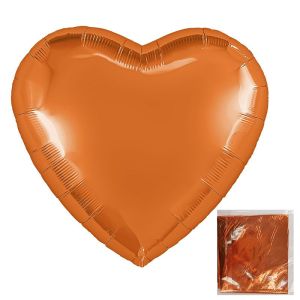 Аг 30"/75 см, Сердце, Сатин Папайя, 1 шт.