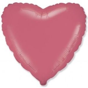 F 18''/46 см, Сердце, Макарунс, Коралловый, 1 шт.