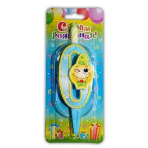 Свеча цифра Смайлик №0