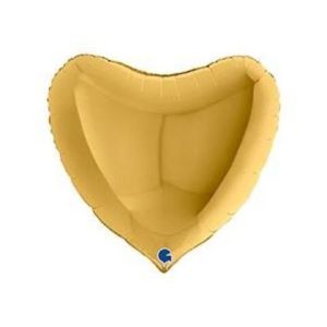 Г 36"/91 см, Сердце, Металлик, Золото, 1 шт
