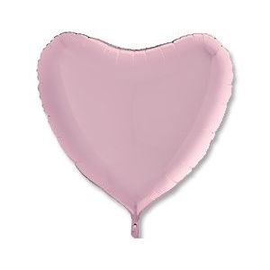 Г 36"/91 см, Сердце, Пастель, Розовый (Pink), 1 шт.