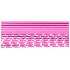 Трубочки для коктейля бум Горошек ярко-розвая 12шт/G