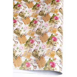 Бумага глянцевая 68*98см Ретро-открытки 10 листов