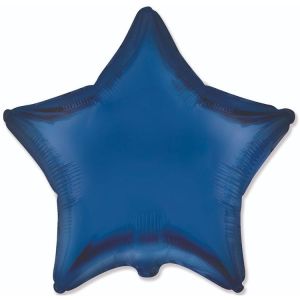 F 18"/46 см, Звезда, Сатин, Темно-синий, 1 шт.