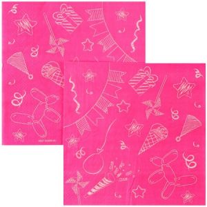 Салфетки Неон Party Розовая 33см 12шт/G