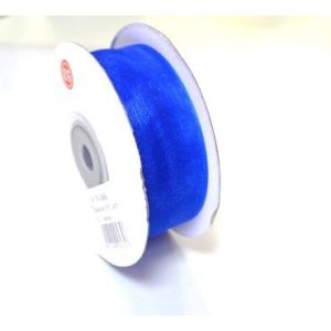 Шифоновая лента 1,2см * 25Y 21 синяя,тм 10/250