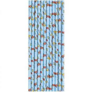 Трубочки для коктейля бумажные Самолётики 12шт/G