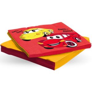 Салфетки Веселые машинки 33*33см 20 шт