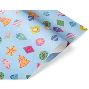 Упаковочная бумага 80гр (0,7*1 м) Елочные игрушки, 10 шт.