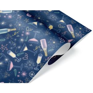 Упаковочная бумага 80гр (0,7*1 м) Новогодние бокалы, 10 шт.