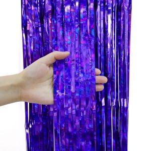 Занавес «Дождик» Электрик, Фиолетовый, Голография, 100*200 см, 1 шт.