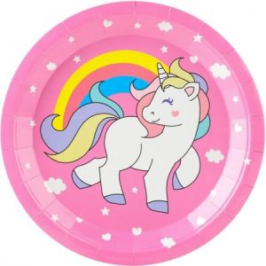 Тарелки (7"/18 см) Счастливый Единорог Разноцветный 6 шт