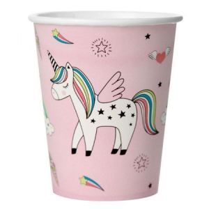 Стаканы Радужный единорог Розовый 180мл 6 шт