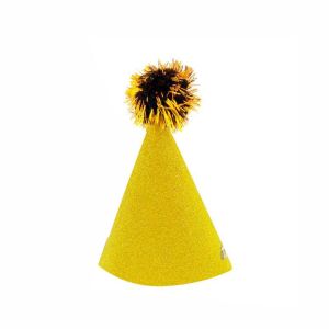 Колпаки с глиттером Золотые / набор 6 шт. / (Китай)