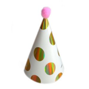 Колпак с помпоном «Горох» Золото / 1 шт. / (Китай)