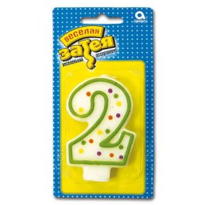 Свеча цифра №2  7,6см/A