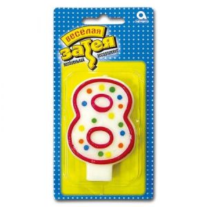 Свеча цифра №8  7,6см/A