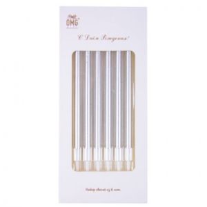 Свечи для торта Серебро 11см 6шт OMG