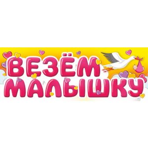 Магнитные наклейки Везем Малышку, 40*14,5 см, 1 шт.