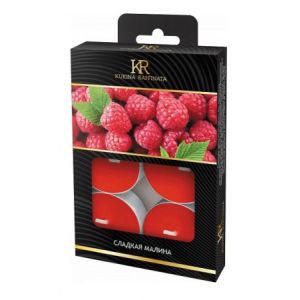 Свеча чайная ароматизированная Сладкая малина 6 шт/уп  KR