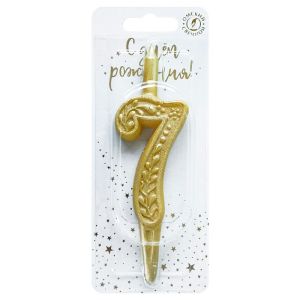 Свеча тортовая цифра «Золото» 7 /1 шт/ РОССИЯ