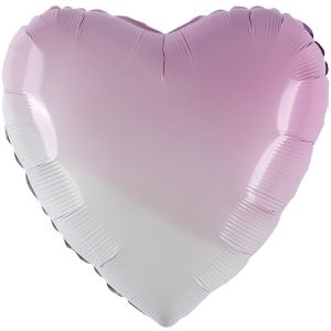 F 18"/46 см, Сердце, Градиент, Розовый, 1 шт.