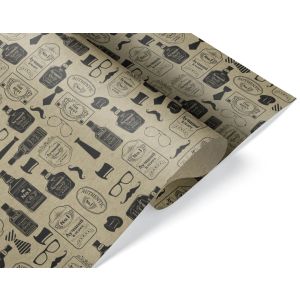 Упаковочная бумага крафт, Лучшему Мужчине, 40 г, 0,6*10 м