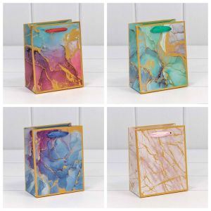Пакет подарочный «Мрамор» (микс) 12*15*6,7