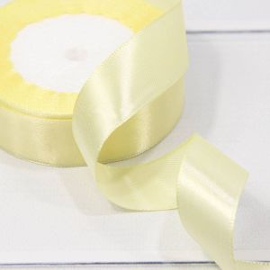Лента Атласная 2,5см*25ярд Светло-жёлтый