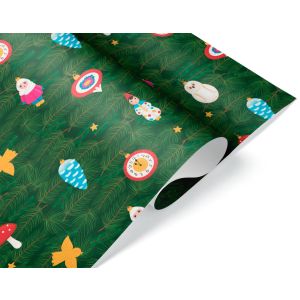 Упаковочная бумага 80гр (0,7*1 м) Еловые ветки, 10 шт.