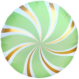 К Круг, Леденец, Мятный/Золото, Сатин,18''/46 см, 1 шт.