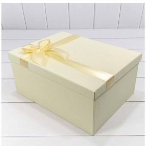 Коробка Прямоугольная 28*21*12,3 см «Бант» Бежевый