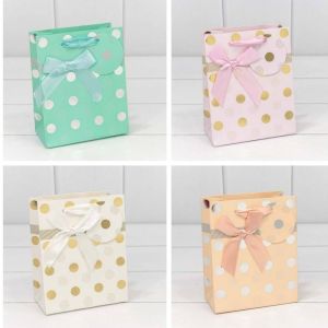 Пакет подарочный «Леди» с тиснением (микс) 12*15*7