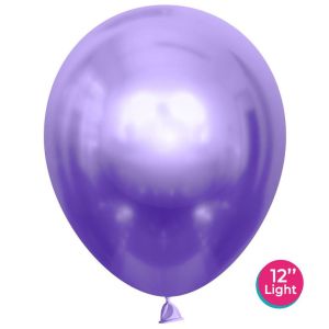 К Шар (12''/30 см) Фиолетовый, лайт, хром, 50 шт.