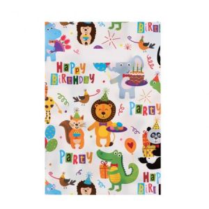 Пакет «Вечеринка зверят» полиэтиленовый с вырубной ручкой 20*30 см