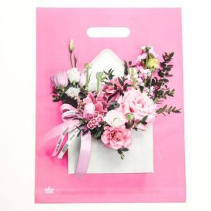 Пакет «Нежное послание» полиэтиленовый с вырубной ручкой 40*31 см