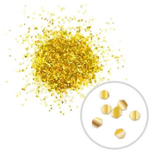 Глиттер «Блестки» лазерный золотой 1 мм / 100 г / (Китай)