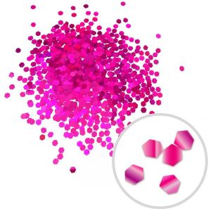 Глиттер «Блестки» лазерный фуксия 2,5 мм / 100 г / (Китай)