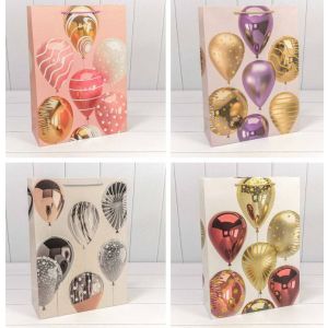 Пакет подарочный с тиснением «Воздушные шары» (микс) 30*41,5*12