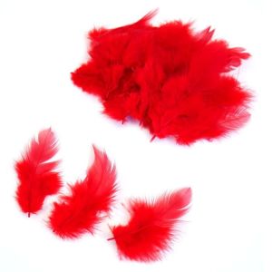 Перья цветные 8-10см красные (100 шт./уп.)